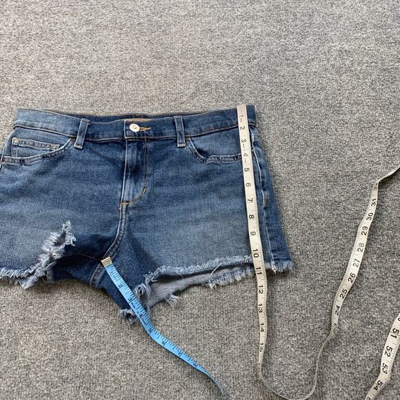 Joes Jeans Shorts Womens 29 Blue Denim Raw Hem Stretch Micro Zip Fly Stretch - Picture 4 of 10